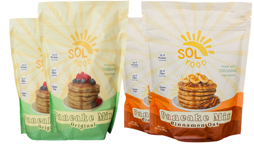 Breakfast Bundle: two Original and two Cinnamon Oat pancake mix bags