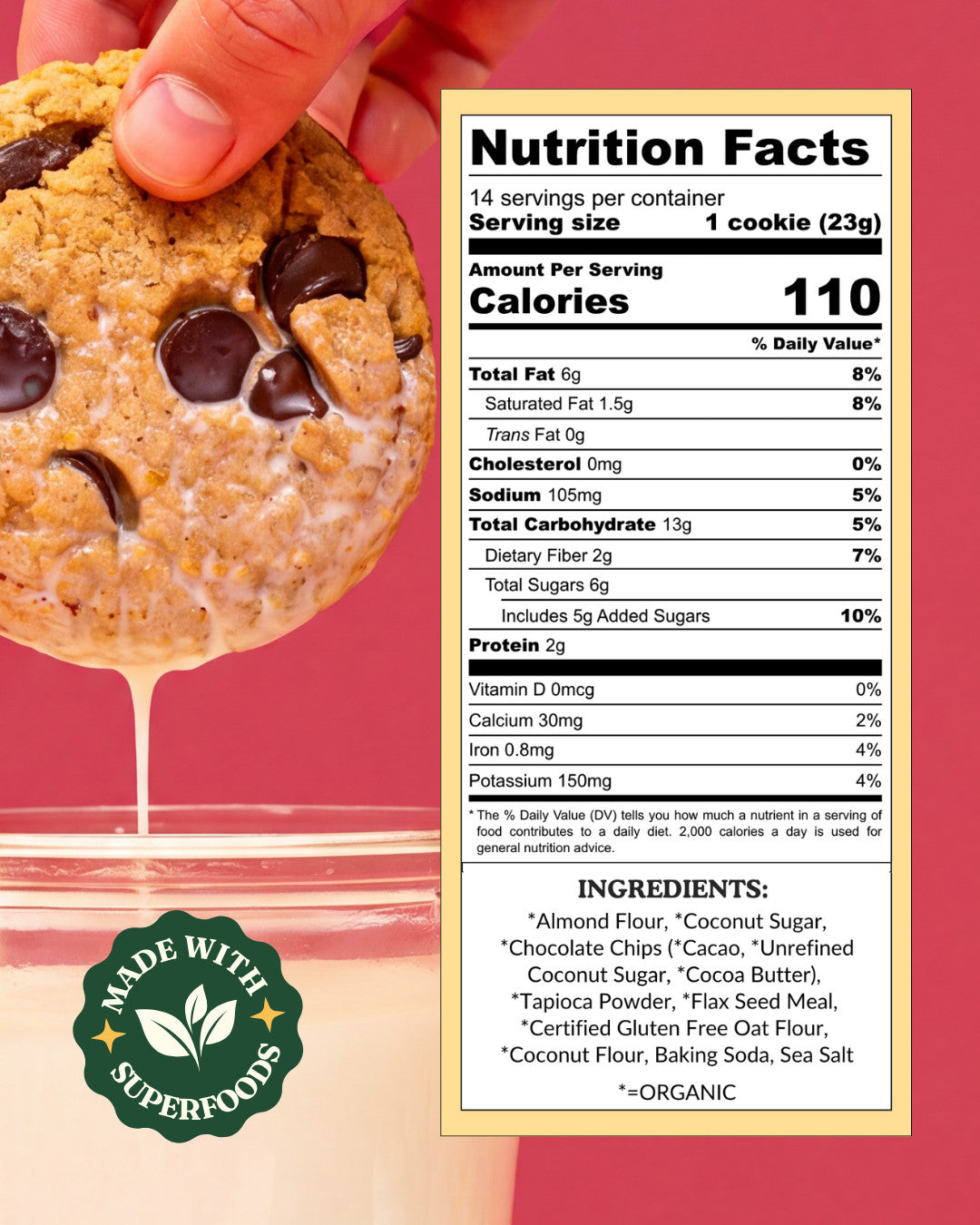 Chocolate Chip Cookie Mix Nutrition Facts and ingredients